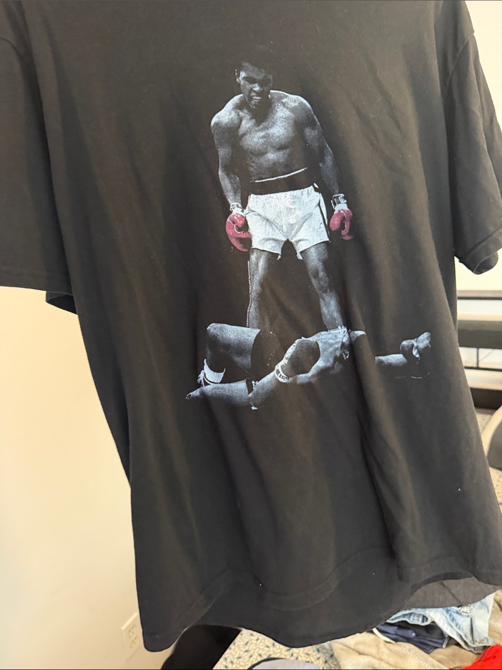 Roz & Ali Black Graphic Tee with Pink Gloves